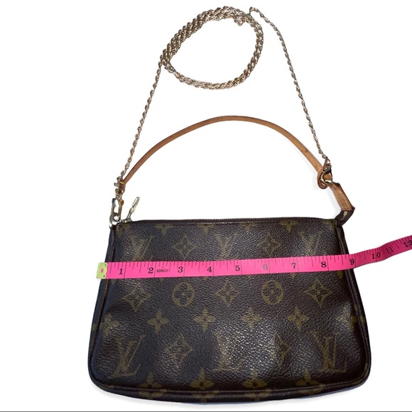 LOUIS VUITTON Pochette Accessoires Monogram Canvas Vintage Shoulder Bag w/ Chain - Picture 10 of 16